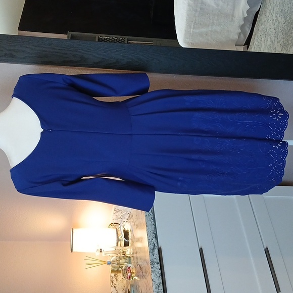 Betsey Johnson Classic Purplish-Blue 3/4 Sleeve Classic Style Dress Size 4 - Picture 6 of 10